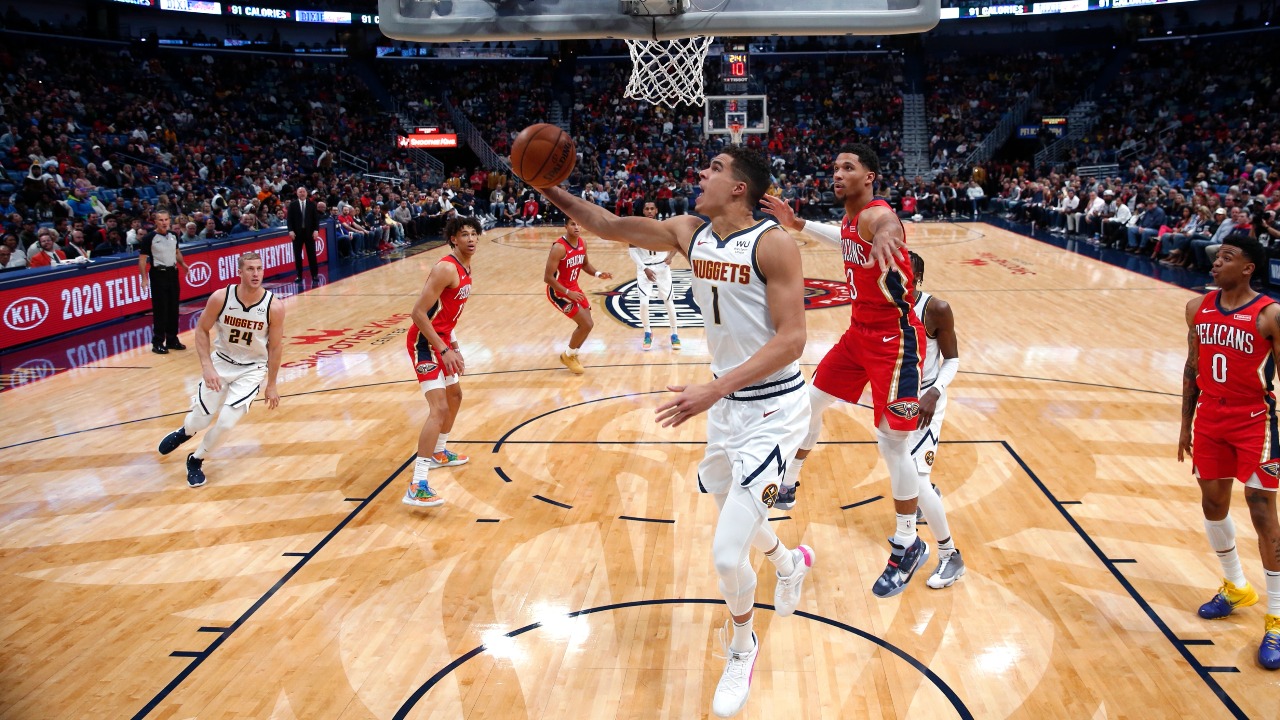 Denver Nuggets rookie Michael Porter Jr. thanks the Lord after NBA debut